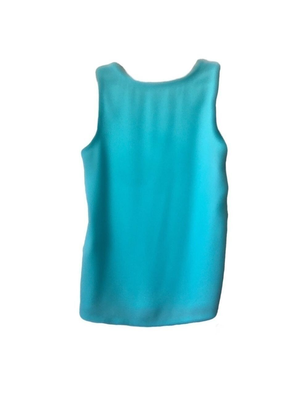 Sheer Turquoise Blue Sleeveless Long Blouse Shirt Sz S - Picture 5 of 5